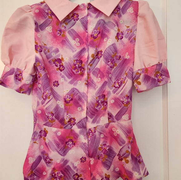 🫧70's Pink Peplum Blouse🫧 - Picture 4 of 5